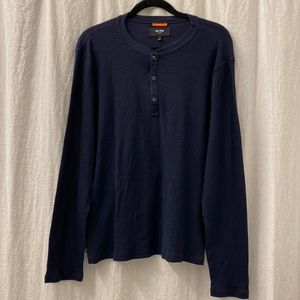 Jack Spade New York‎ Navy Blue Mens Waffle Knit Pullover Size XL